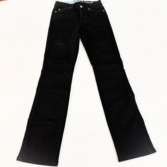 7 For All Mankind Kimmie Straight Black Denim Jeans NWT Size 25 - Picture 3 of 9